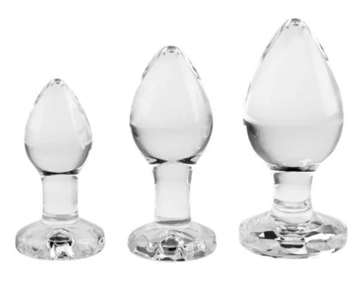 Adam & Eve Pink Gem Glass Plug Set - Image 2