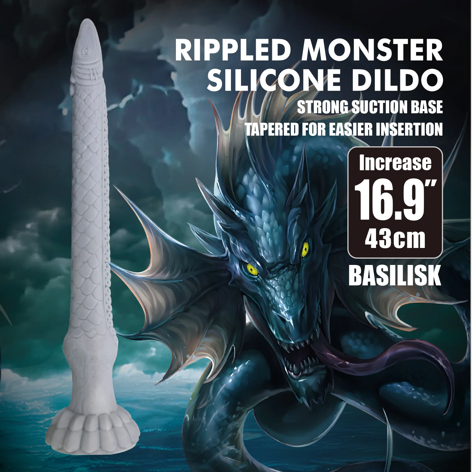 Power Monsters Basilisk 16.9" Fantasy/Tentacle Dildo - Image 3