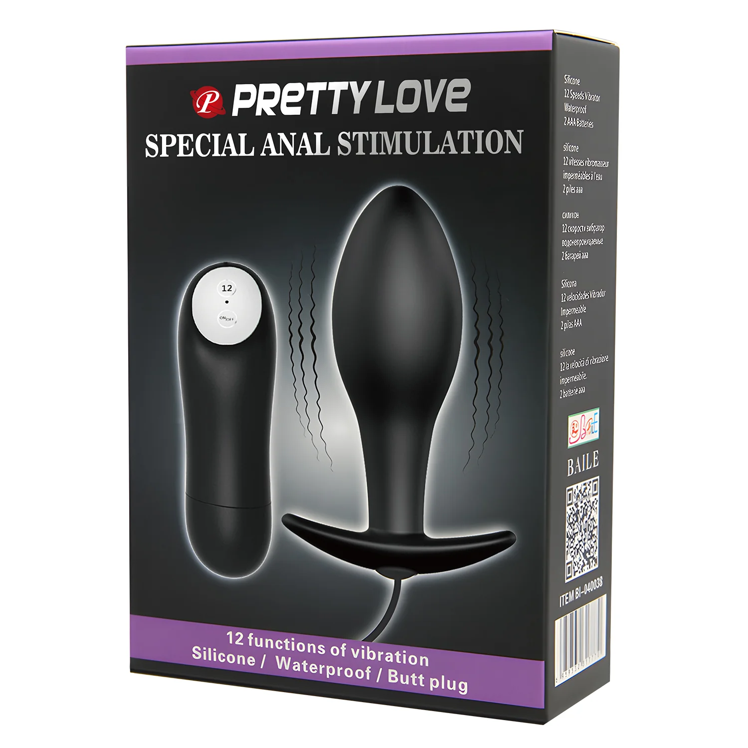 Pretty Love Special Anal Stimulation Butt Plug w Remote - 038
