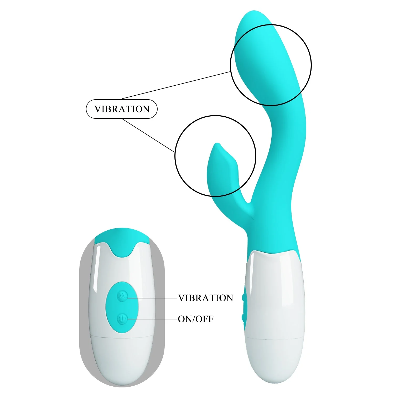 Pretty Love Brighty Rabbit Vibrator Teal BI-014174-A1 - Image 8