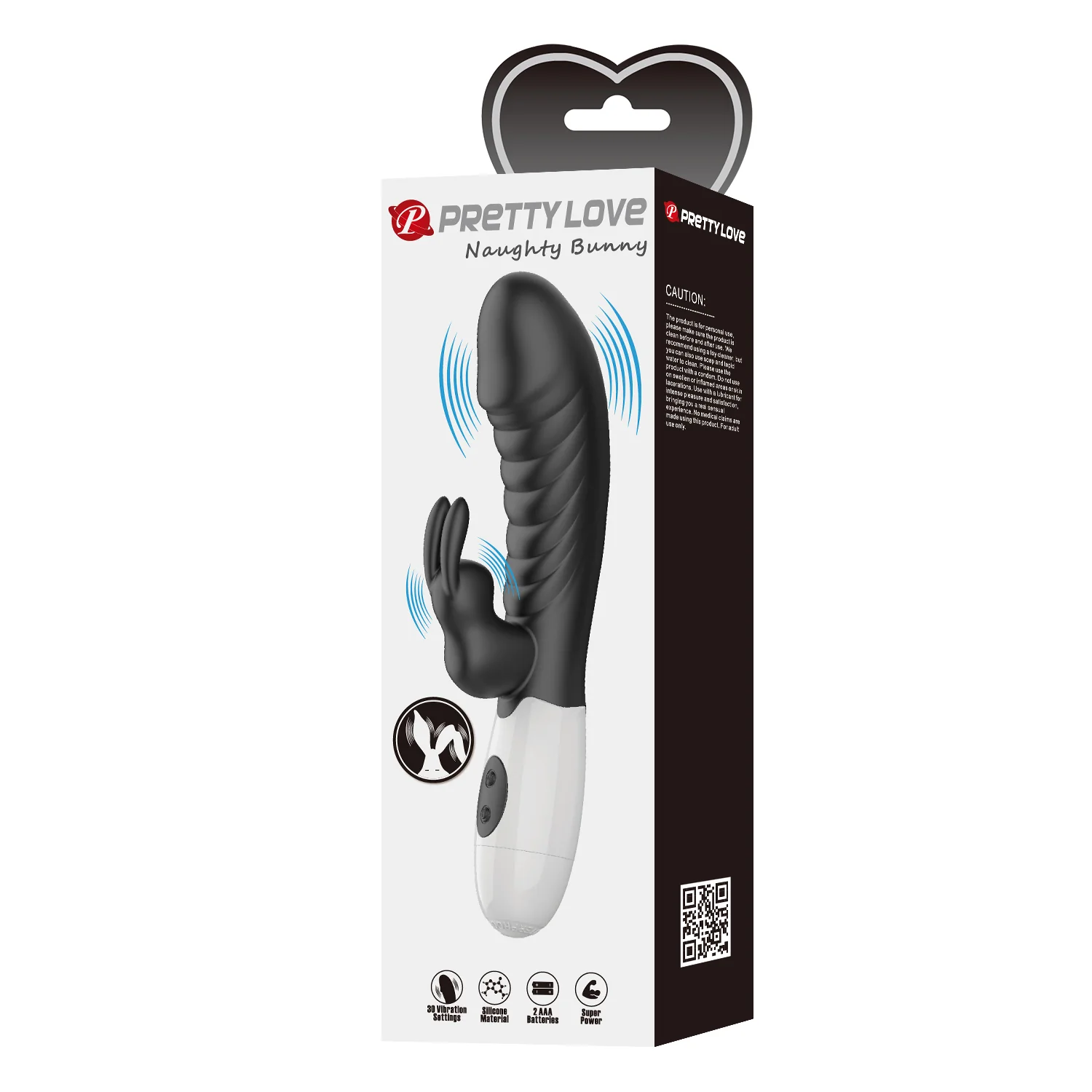 Pretty Love Naughty Bunny Rabbit Vibrator Black - Image 2