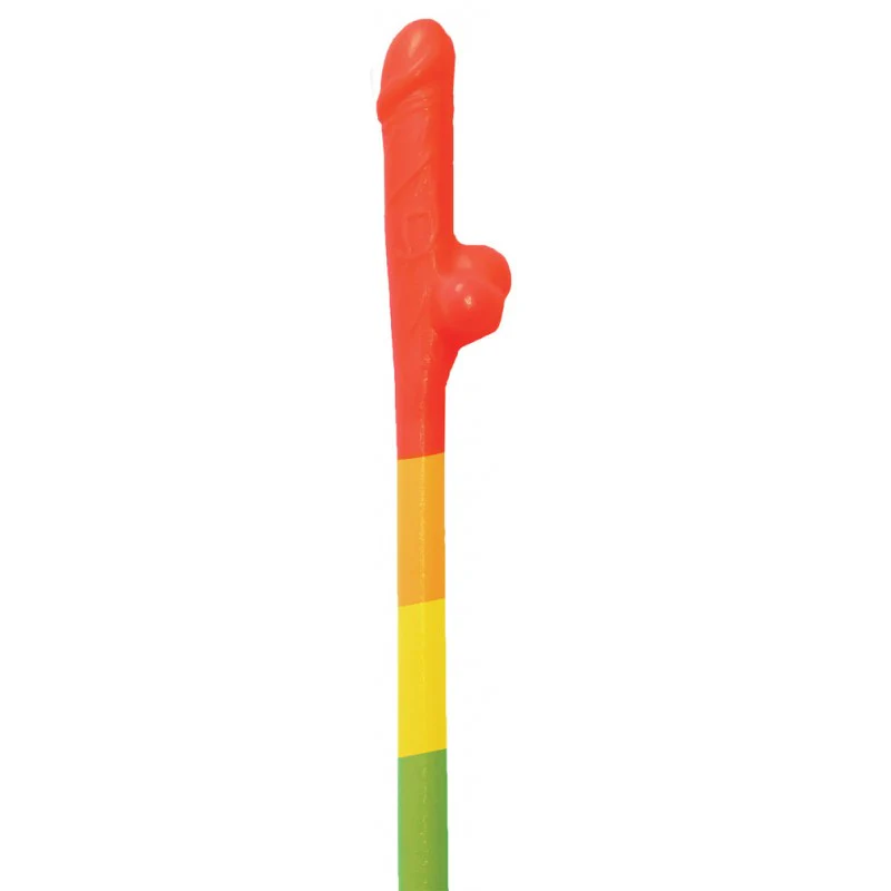 Rainbow Pecker Straws 10 Pack - Image 2