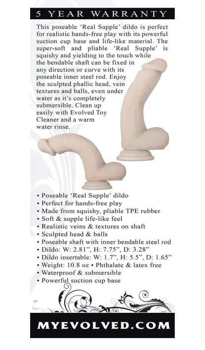 Evolved Real Supple Posable 7.75" Dong - Image 9