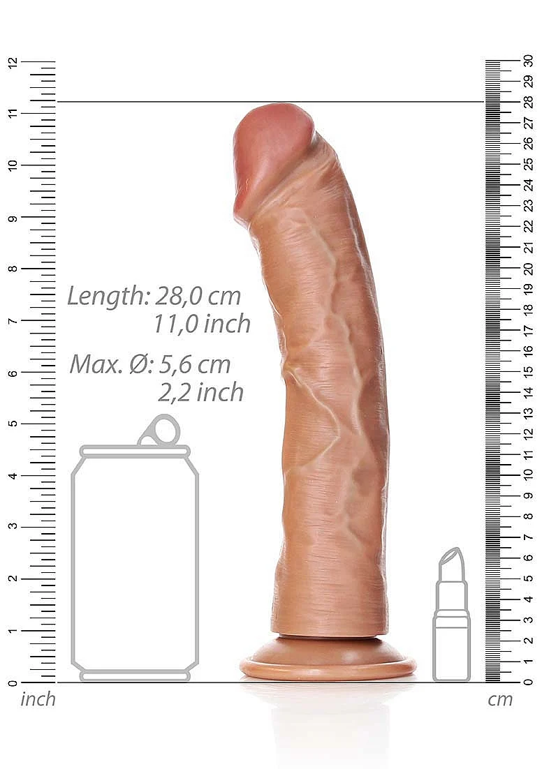 Realrock 10" Curved Dildo Tan - Image 5