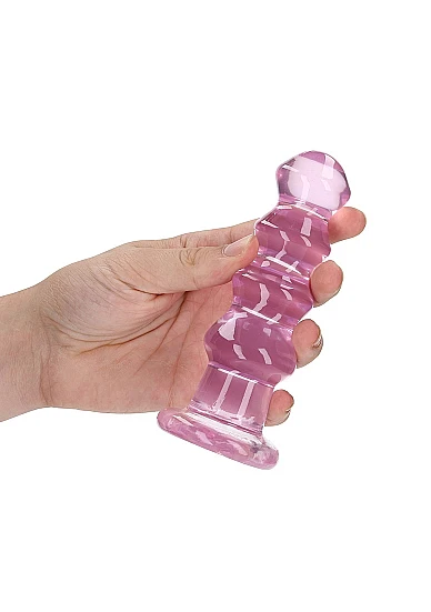 Realrock 5.5" Crystal Curvy Dildo Pink - Image 2