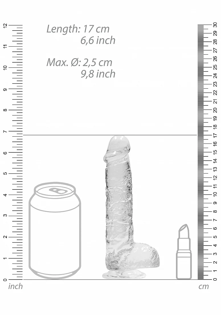 Realrock 6" Clear Dildo with Balls - Image 6