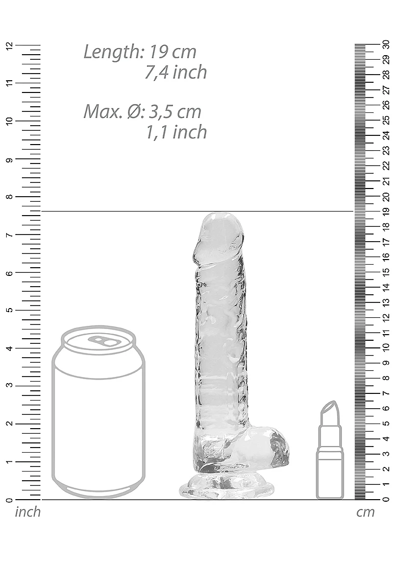 Realrock 7" Clear Dildo with Balls - Image 6