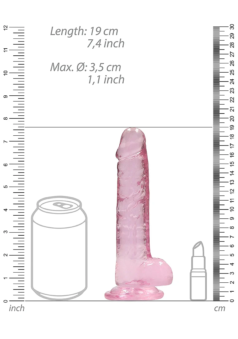 Realrock 7" Pink Dildo with Balls - Image 6