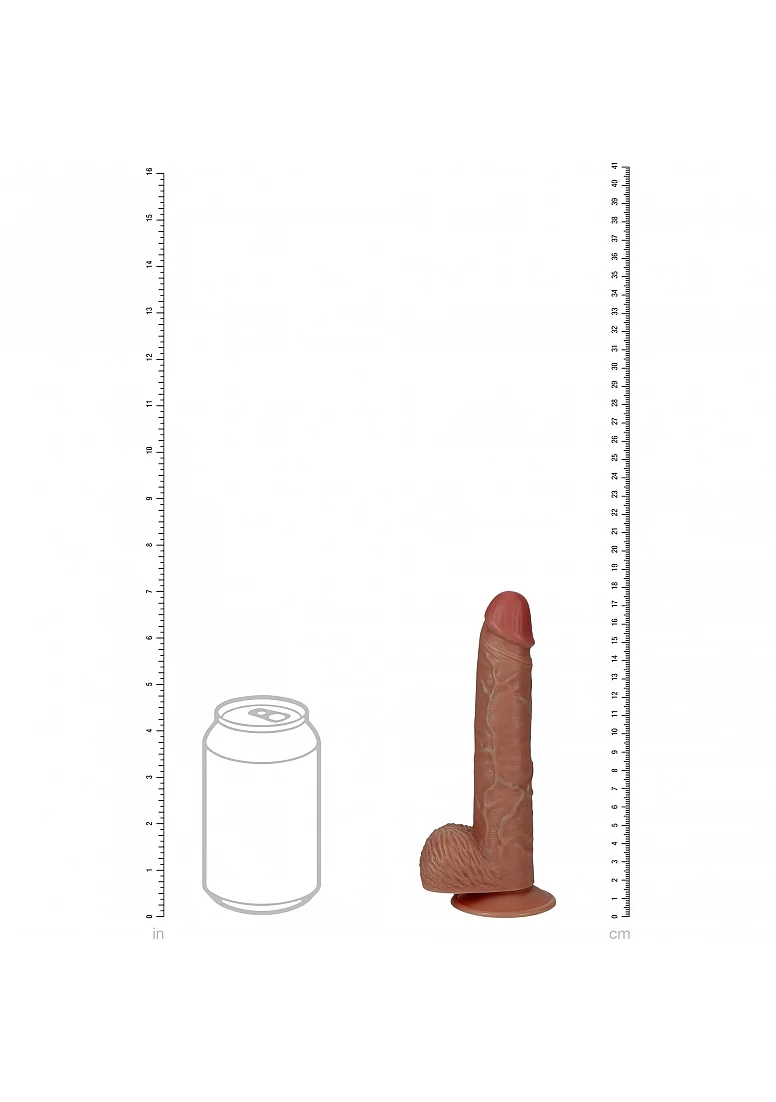 Realrock 7" Vibrating Cock With Balls - Regular Straight - Tan - Image 6