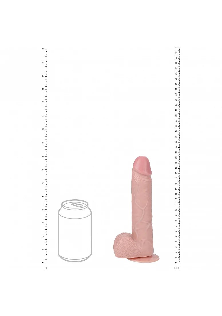 Realrock 8" Vibrating and Rotating Cock With Balls - Regular Straight - Flesh - Image 5
