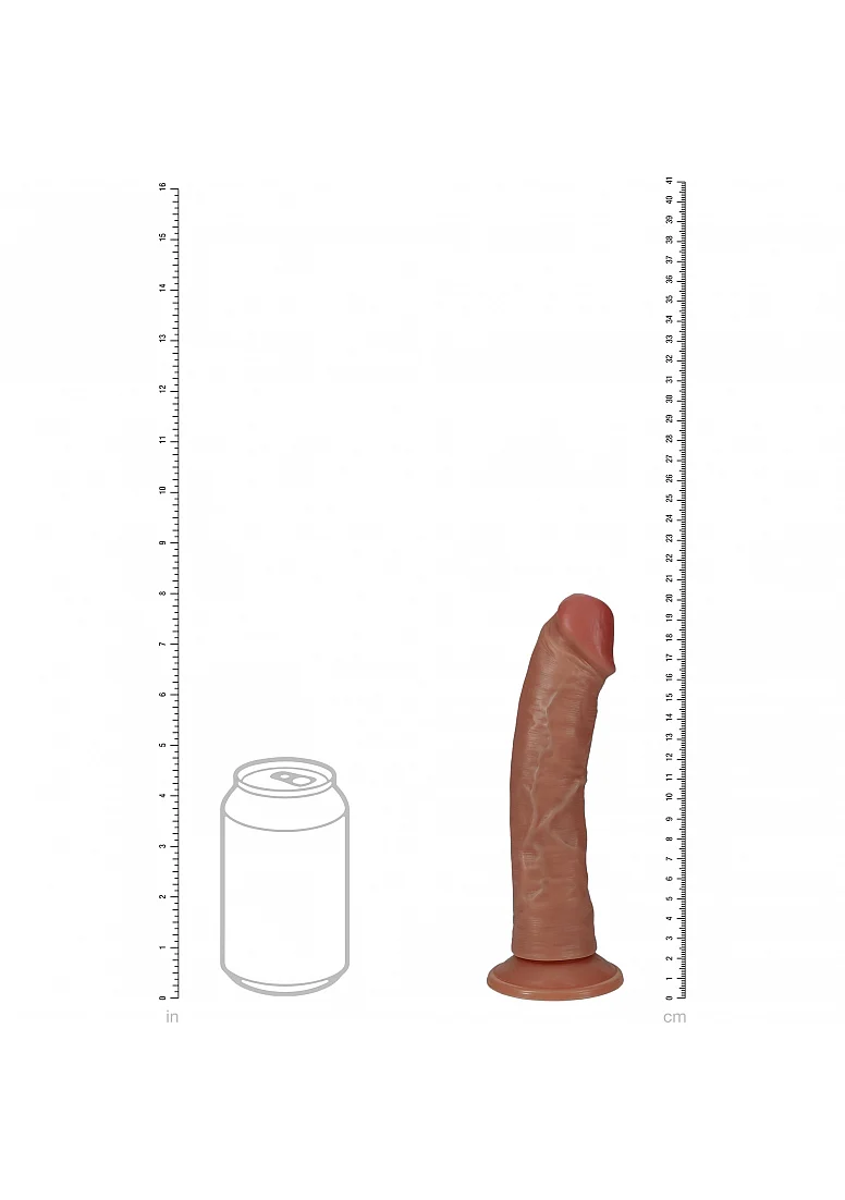 Realrock 8" Vibrating Cock - Regular Curved - Tan - Image 5
