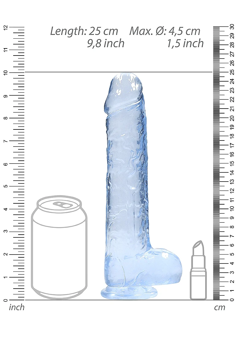 Realrock 9" Blue Dildo with Balls - Image 4