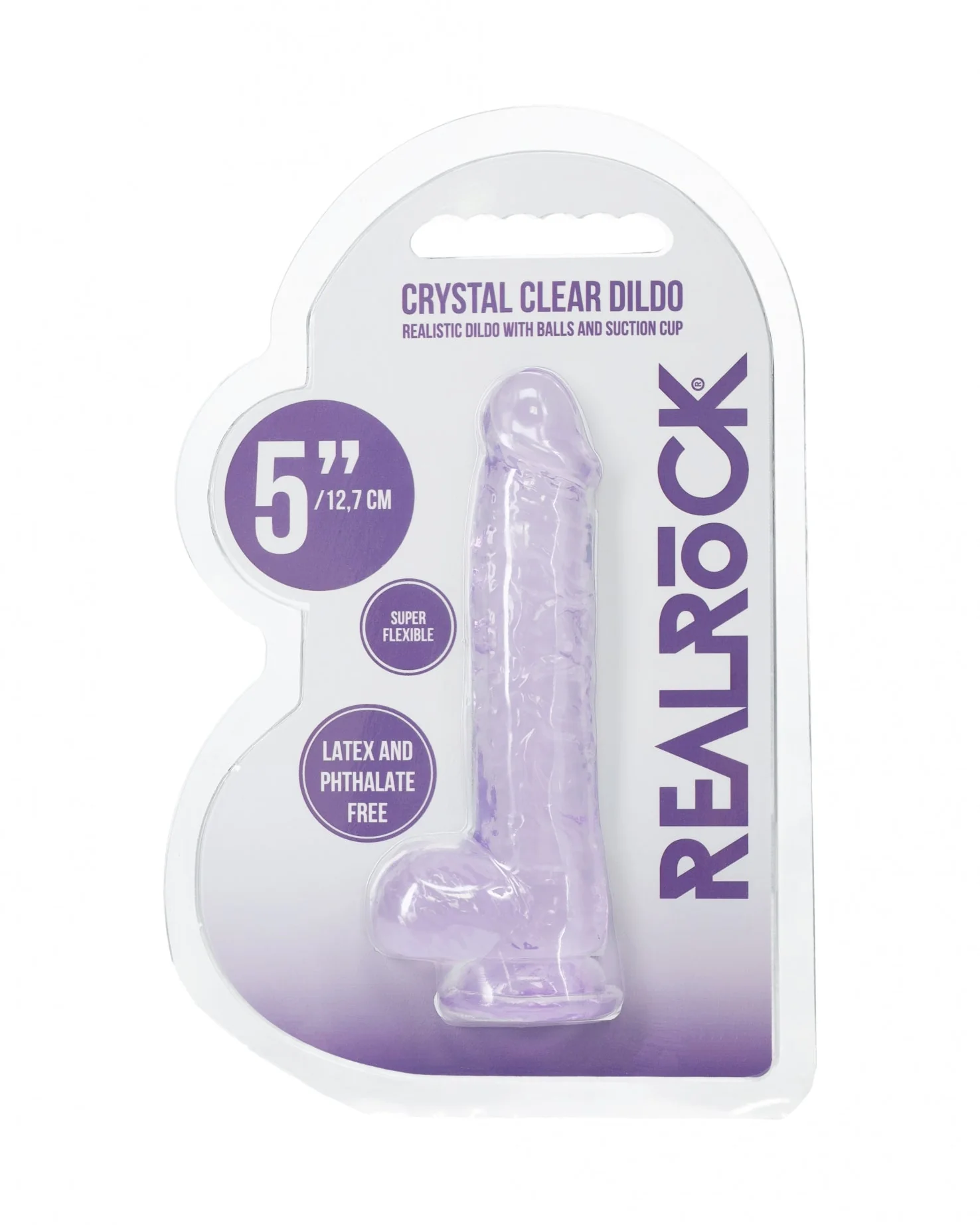 Realrock Realistic Dildo with Balls 5" Purple