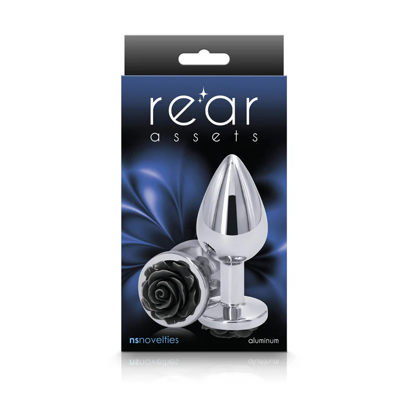 Rear Assets Rose Butt Plug Black - Image 2