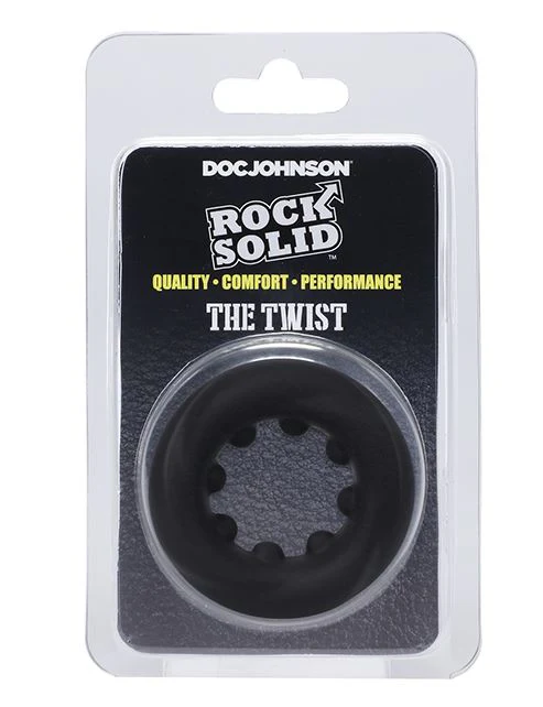 Doc Johnson Rock Solid The Twist C-Ring Black - Image 3