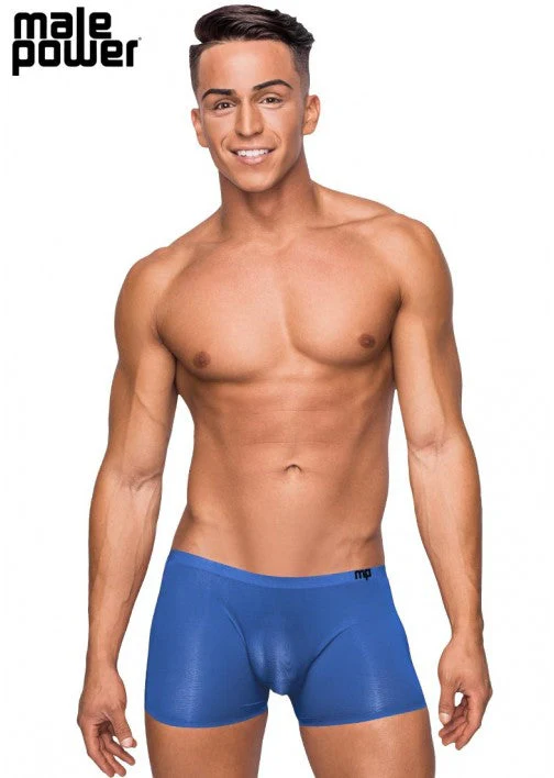 Male Power Seamless Sleek Short with Pouch Blue S - SMS006