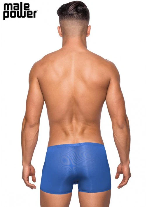 Male Power Seamless Sleek Short with Pouch Blue M - SMS006 - Image 2
