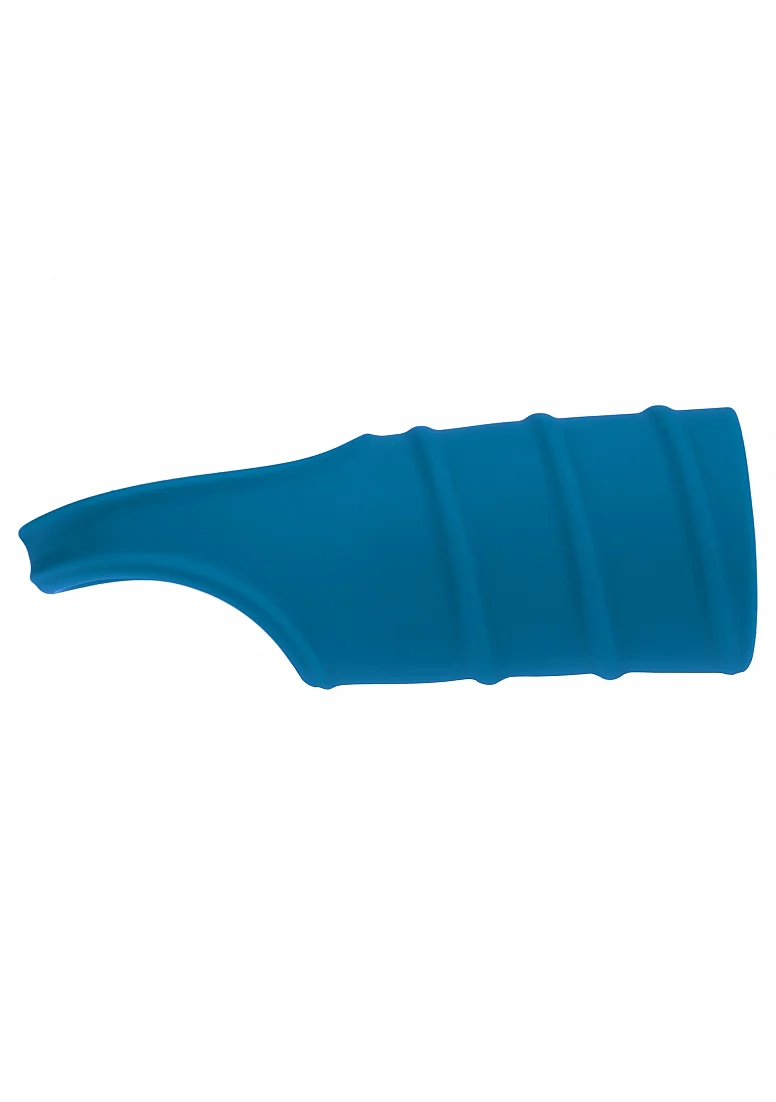 Levelz Silicone Cock Ring & Ribbed Sleeve Teal - Image 3