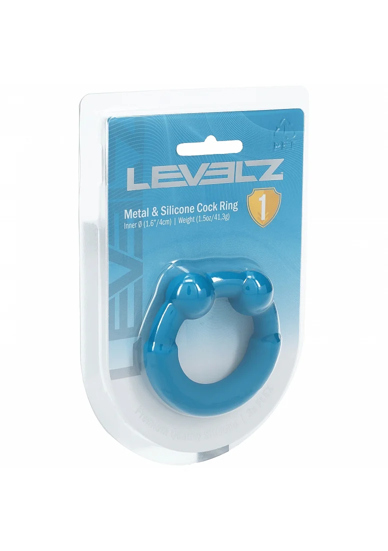Levelz Metal & Silicone Cock Ring Teal