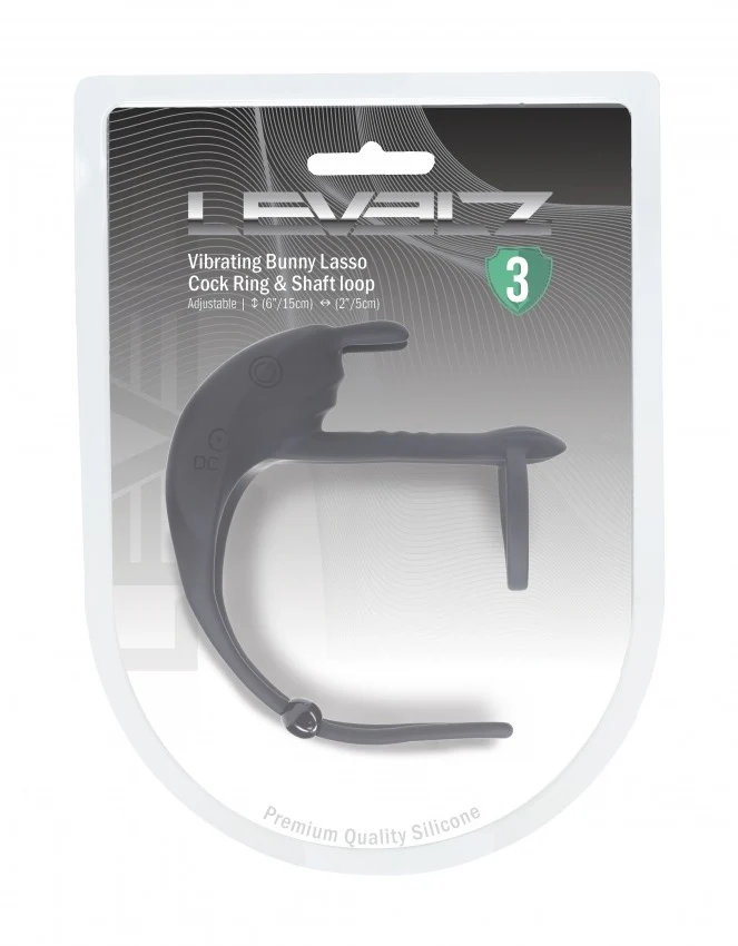 Levelz Adjustable Bunny Vibrating Silicone Lasso Cock Ring & Shaft Loop