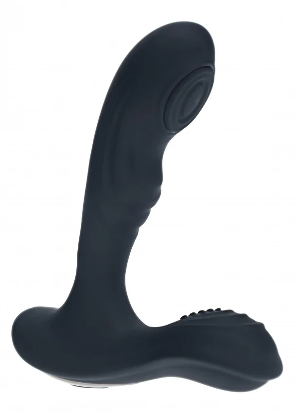 Levelz Vibrating & Tapping Silicone Prostate Massager with Ball Stimulator Black - Image 4
