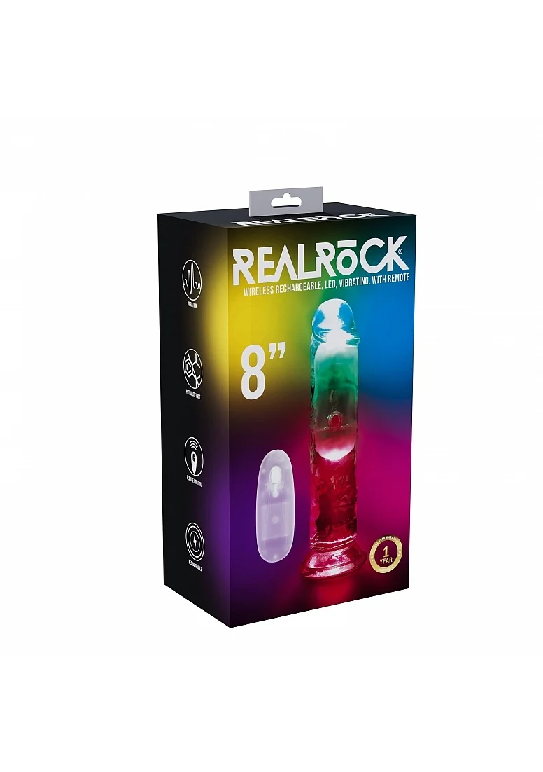 Shots RealRock 8" Cock/Dildo without Balls Remote Control LED - Image 5