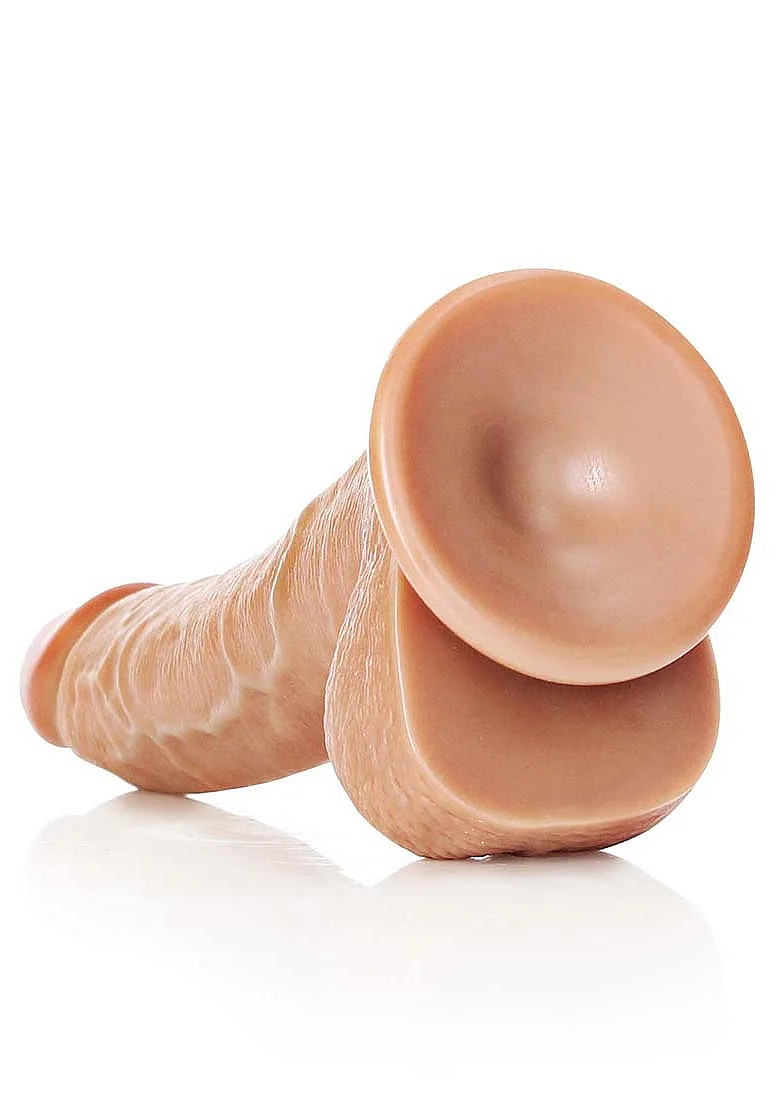 Realrock 8" Cock With Balls - Regular Curved - Tan - Image 3