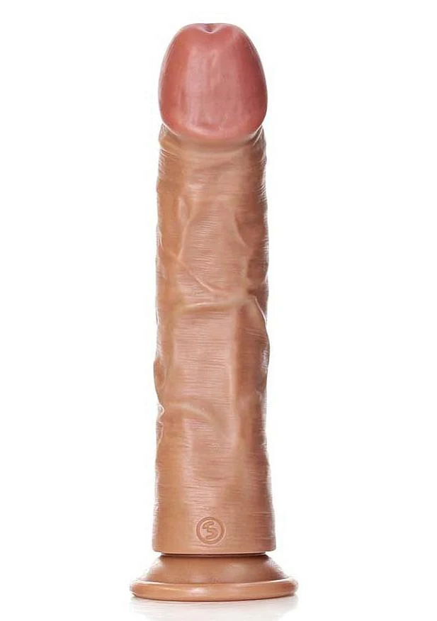 Realrock 9" Curved Dildo Tan - Image 5