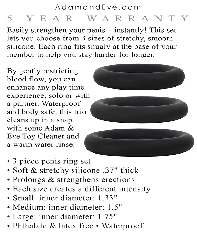 Adam & Eve Silicone Penis Ring Set - Image 3