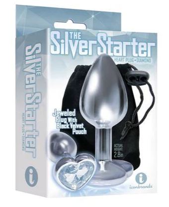 Silver Starter Plug Hearts Clear