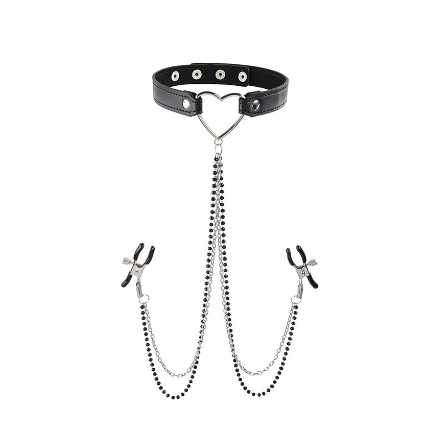 Sportsheets Amor Collar with Nipple Clamps