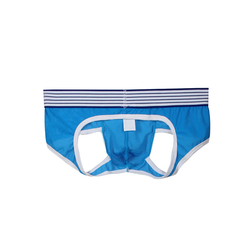 Male Power Stripped Jock Blue/White L M116-2 - Image 2