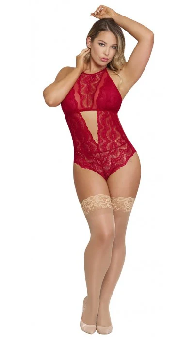 Exposed Sugar & Spice Teddy with Snap Crotch Red S/M M254
