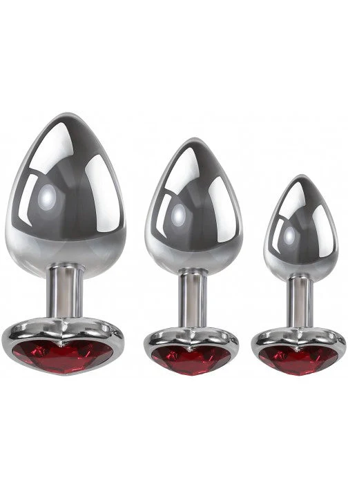 Adam & Eve Three Hearts Gem Anal Plug Set - Image 3
