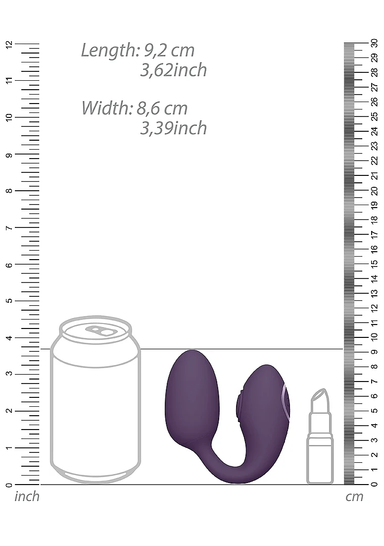 Vive Aika Rechargeable Pulse-Wave & Vibrating Silicone Egg - Purple - Image 6