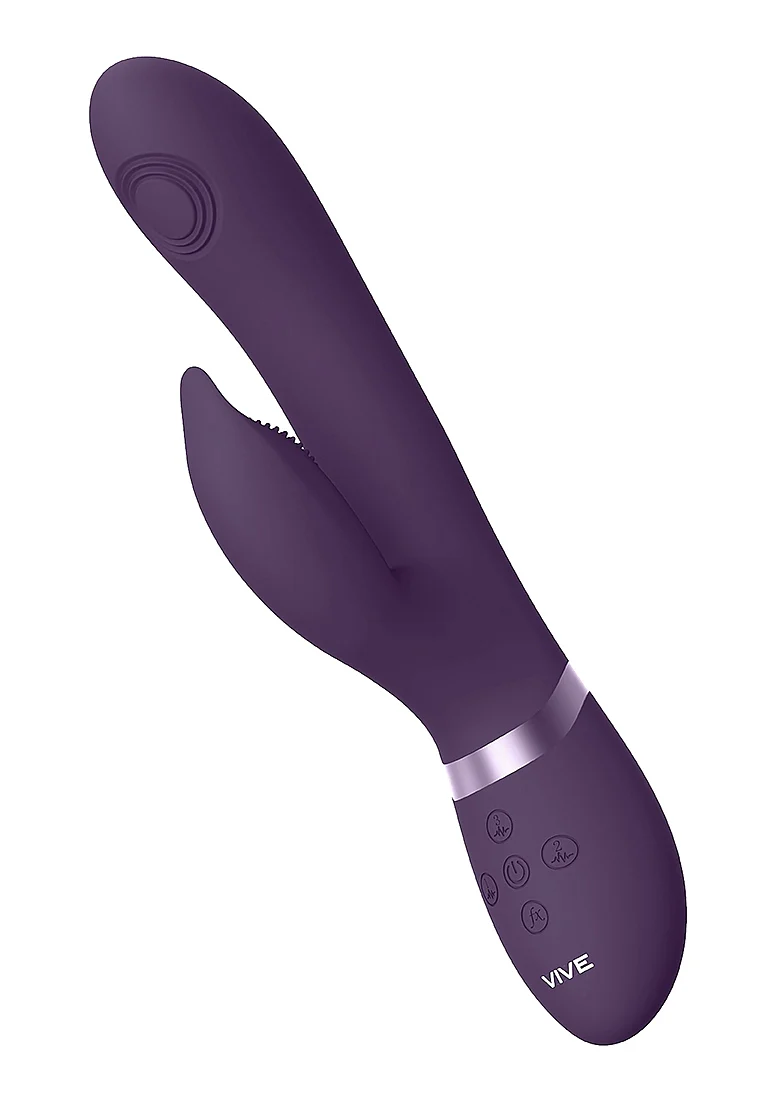 Vive Aimi Rechargeable Triple Motor Swinging Silicone Rabbit - Purple - Image 2