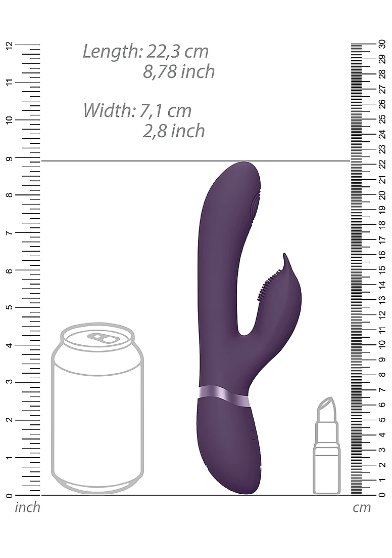 Vive Aimi Rechargeable Triple Motor Swinging Silicone Rabbit - Purple - Image 7