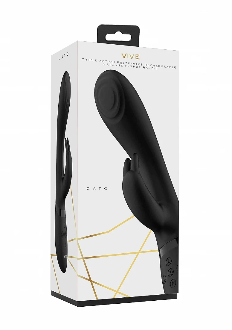 Vive Cato G-spot Rabbit Vibe - Black