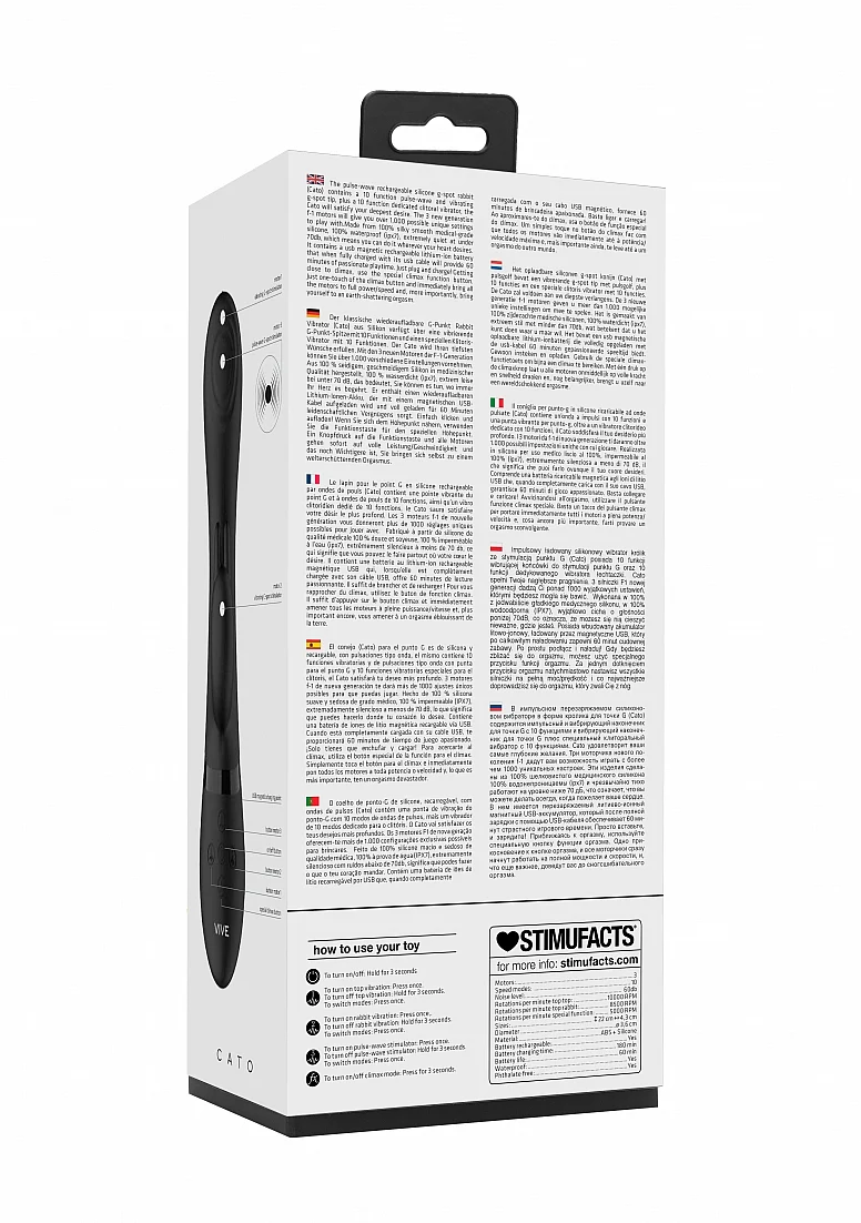 Vive Cato G-spot Rabbit Vibe - Black - Image 11