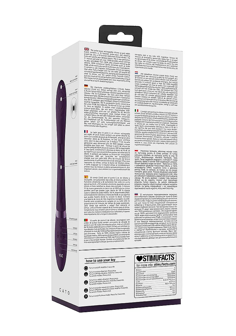 Vive Cato G-spot Rabbit Vibe - Purple - Image 14