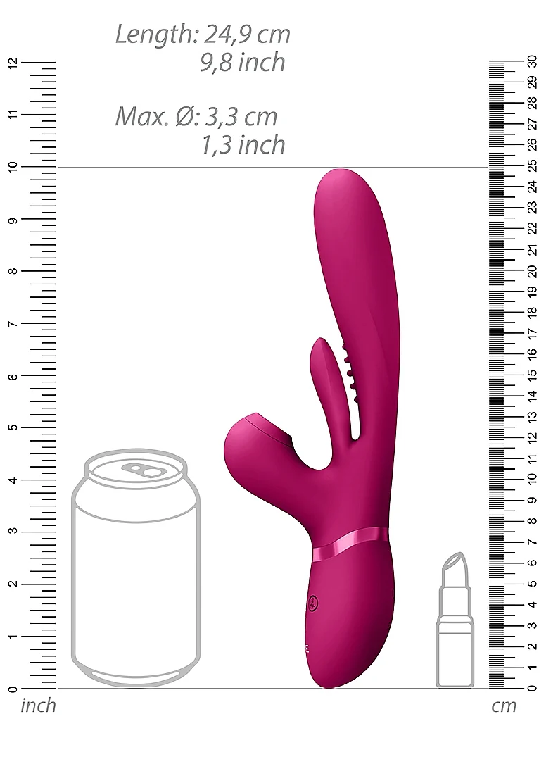 Vive Ena Thrusting G-Spot Flapper Air Wave Clit Stimulator - Pink - Image 8