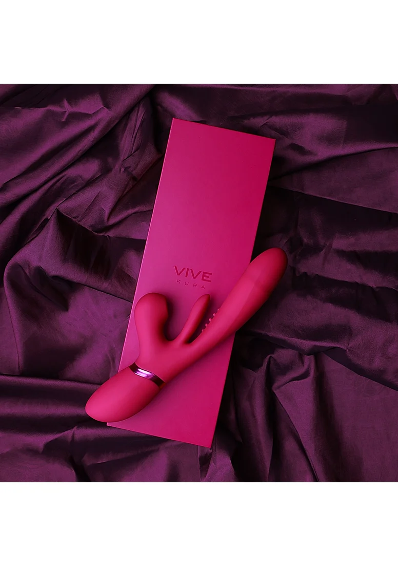 Vive Ena Thrusting G-Spot Flapper Air Wave Clit Stimulator - Pink - Image 9
