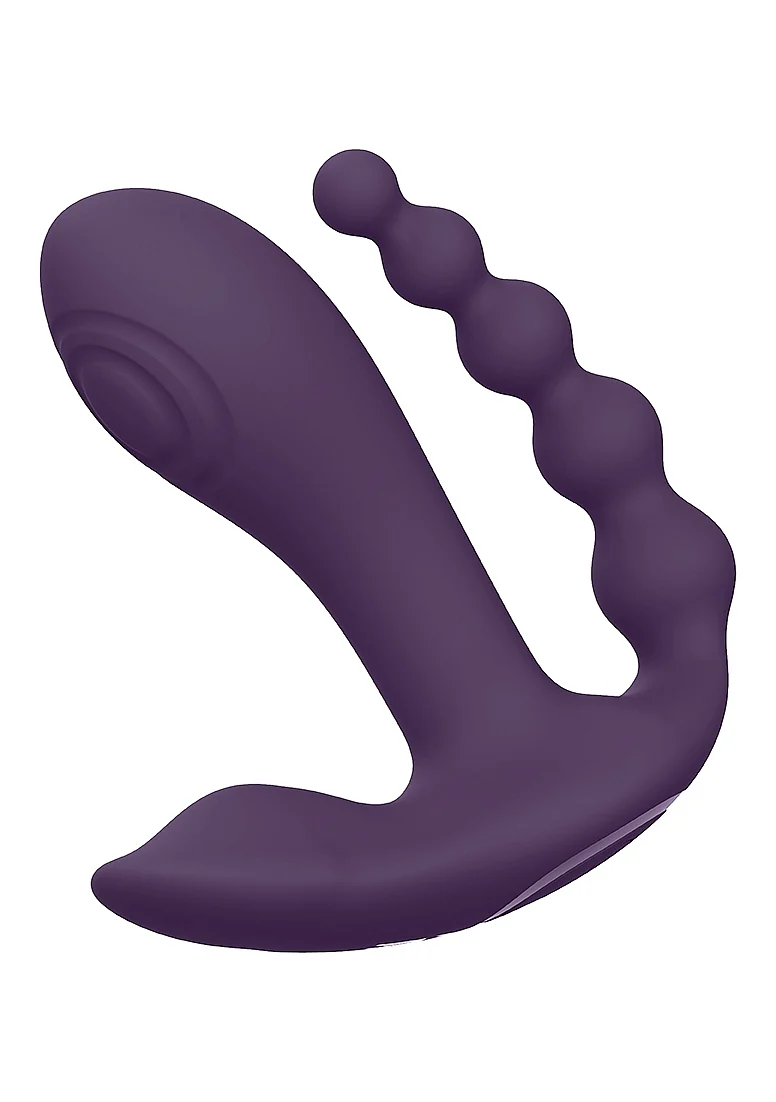 Vive Kata Rechargeable Triple Motor Hands-Free Silicone Vibrator - Purple - Image 3