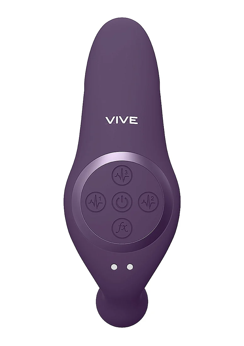 Vive Kata Rechargeable Triple Motor Hands-Free Silicone Vibrator - Purple - Image 5