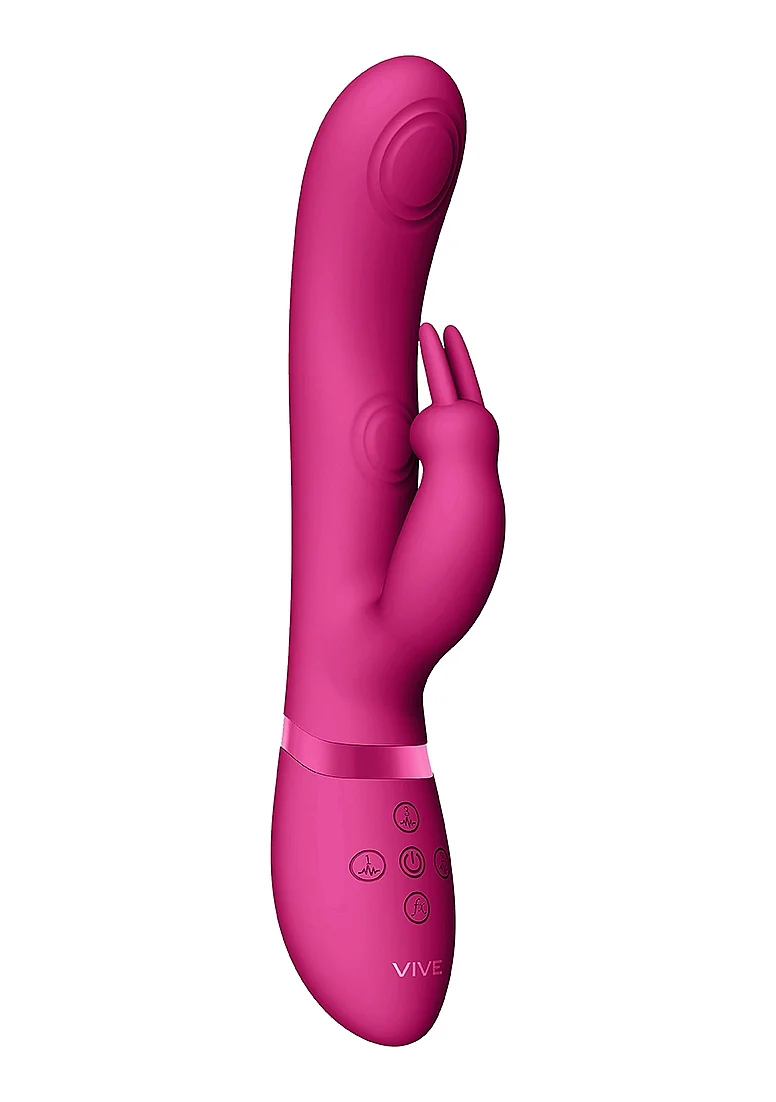 Vive May Rechargeable Silicone Dual Pulse Wave - Vibrating C & G-Spot Vibrator - Pink - Image 2