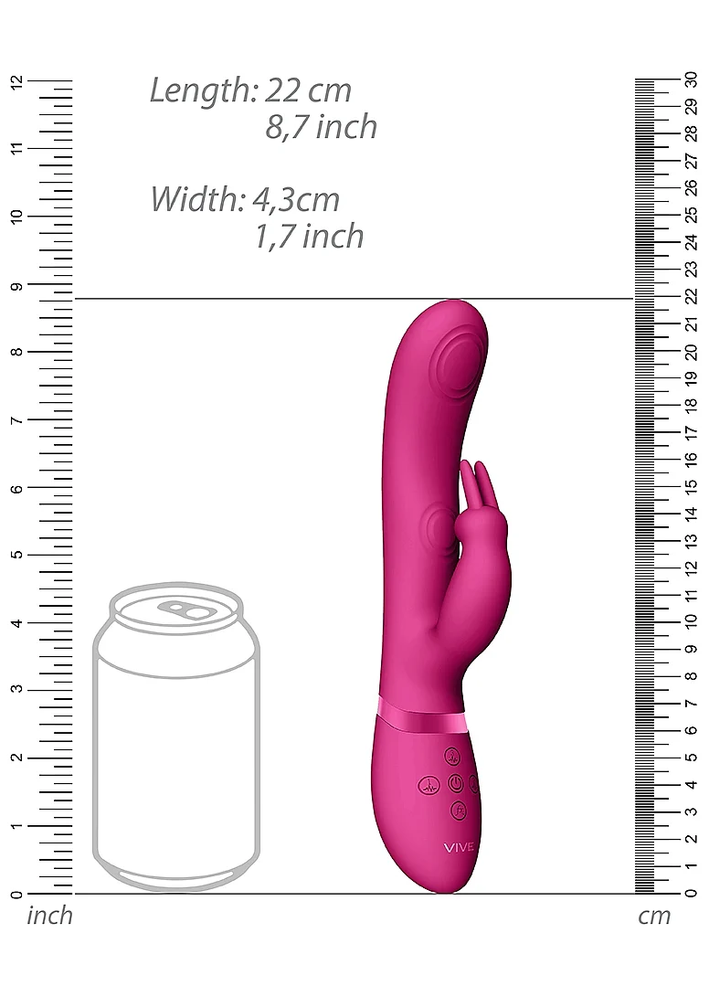 Vive May Rechargeable Silicone Dual Pulse Wave - Vibrating C & G-Spot Vibrator - Pink - Image 3
