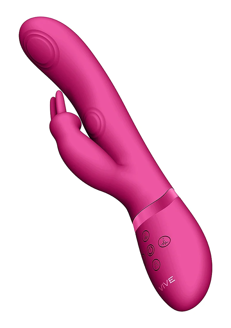 Vive May Rechargeable Silicone Dual Pulse Wave - Vibrating C & G-Spot Vibrator - Pink - Image 6