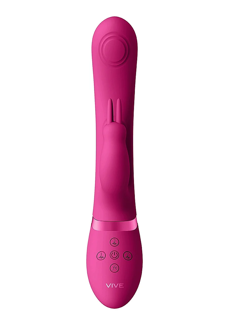 Vive May Rechargeable Silicone Dual Pulse Wave - Vibrating C & G-Spot Vibrator - Pink - Image 7