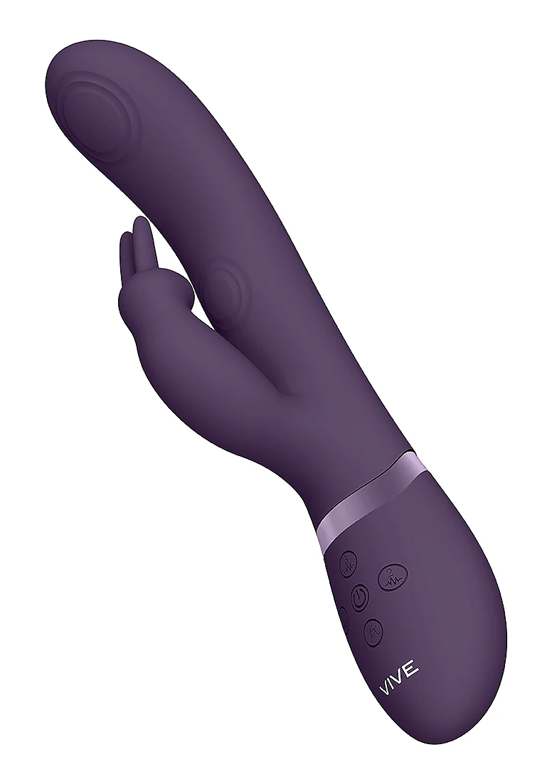 Vive May Rechargeable Silicone Dual Pulse Wave - Vibrating C & G-Spot Vibrator - Purple - Image 6