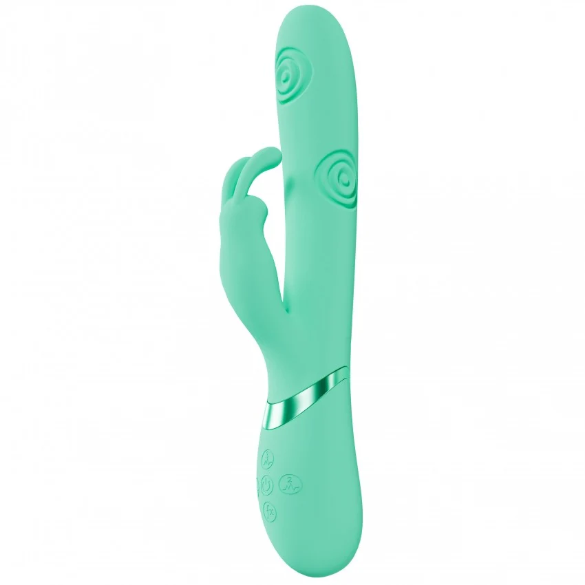 Vive Mimi Triple Motor G-Spot Tapping Rabbit Vibrator Green - Image 3